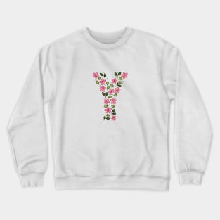 Floral Monogram Letter Y Crewneck Sweatshirt